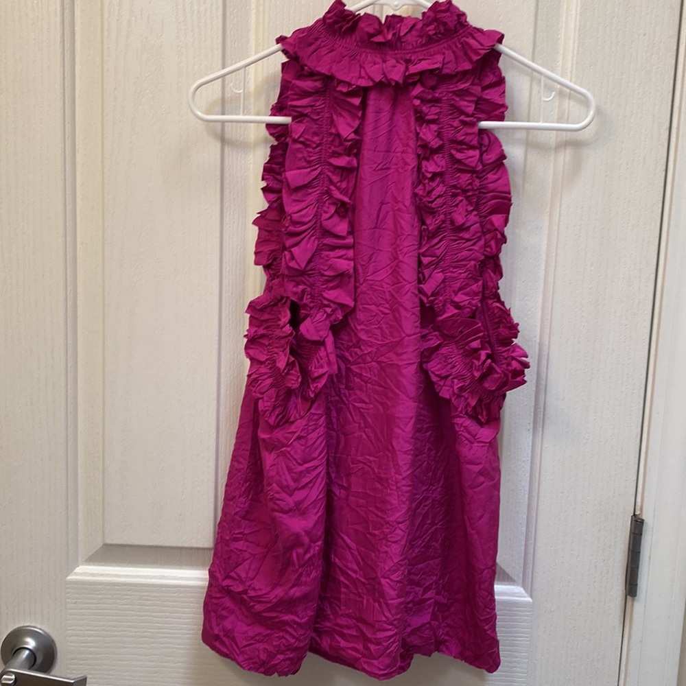 Robbi & Nikki Silk Ruffled Tank - Picture 4 of 5